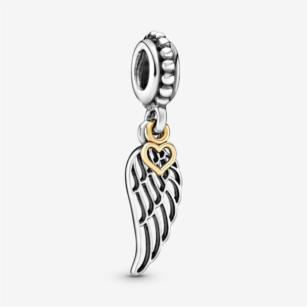 Pandora Angel Wing & Heart Dangle Charm